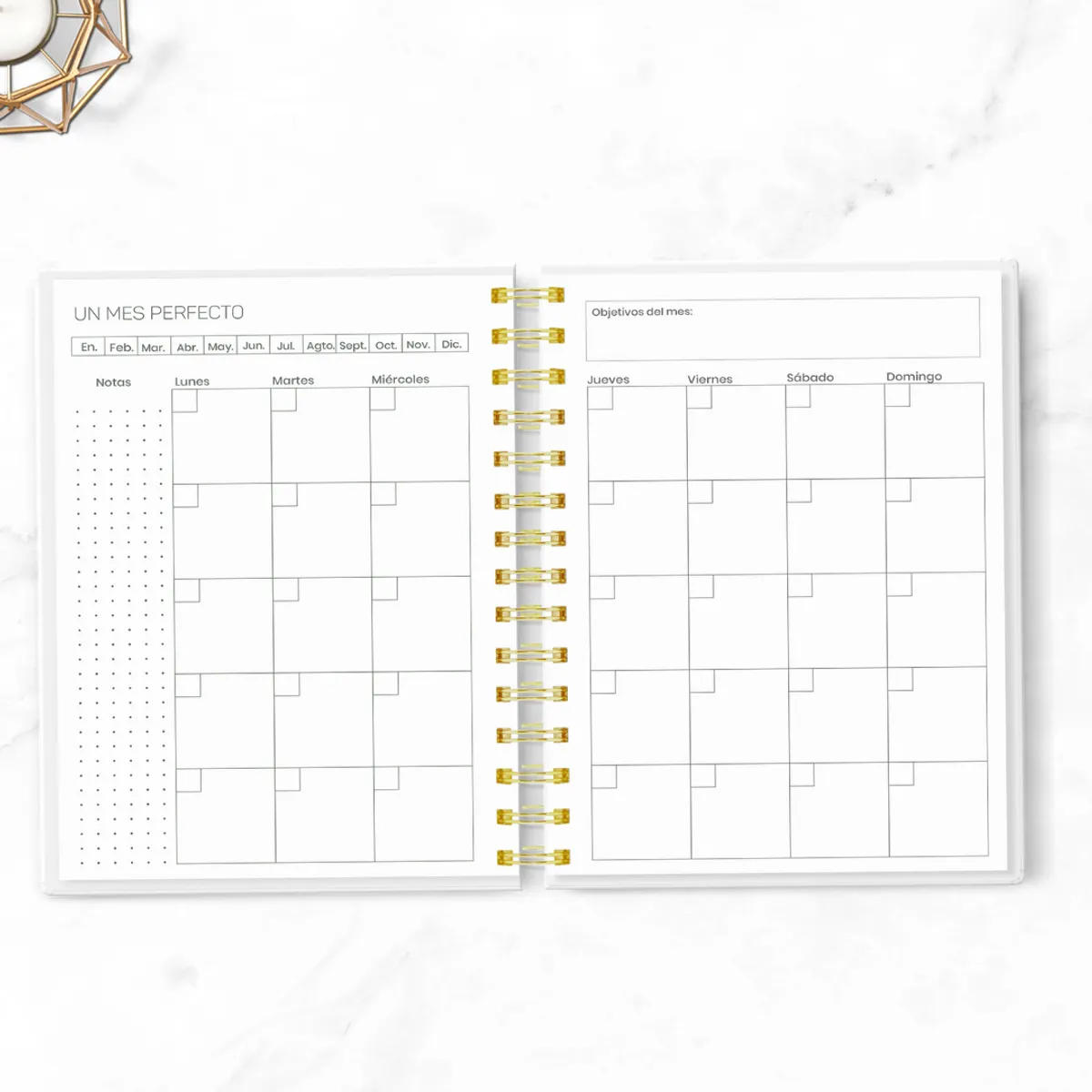 FATI - Planner anual no fechado semana la vista horizontal