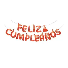 GENERICO - Guirnalda De Feliz Cumpleaños Roja 5 M