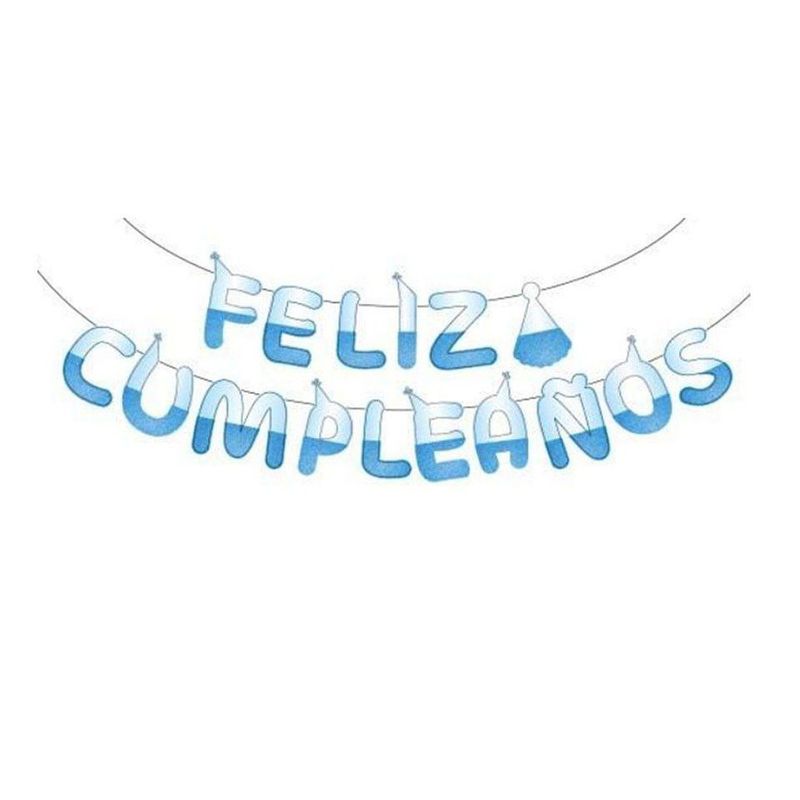 GENERICO - Guirnalda De Feliz Cumpleaños Azul 5m