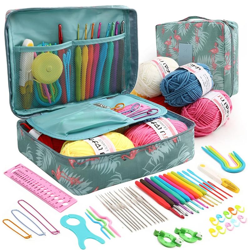 EDWINAYY - Kit De Agujas De Ganchillo Y Accesorios Para Tejer 59 Piezas