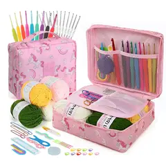 EDWINAYY - Kit De Agujas De Ganchillo Y Accesorios Para Tejer 59 Piezas