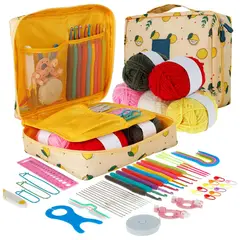 EDWINAYY - Kit De Agujas De Ganchillo Y Accesorios Para Tejer 59 Piezas