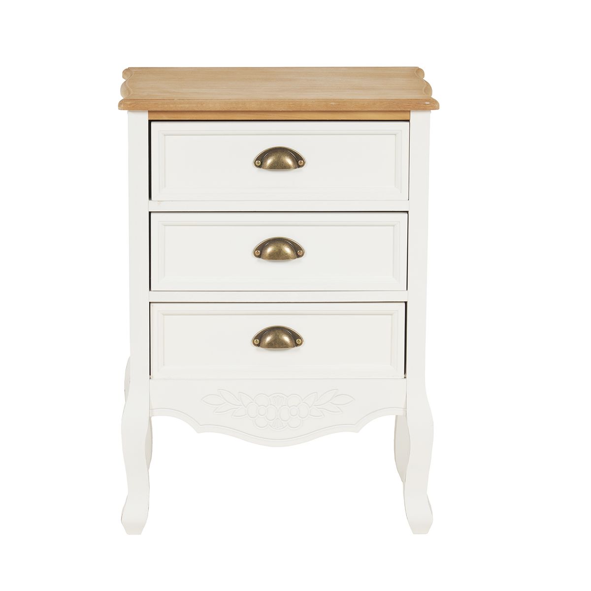 ELEMENT DESIGN - Velador con 3 cajones 50x35x70CM blanco