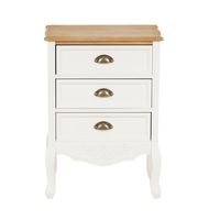 Velador con 3 cajones 50x35x70CM blanco