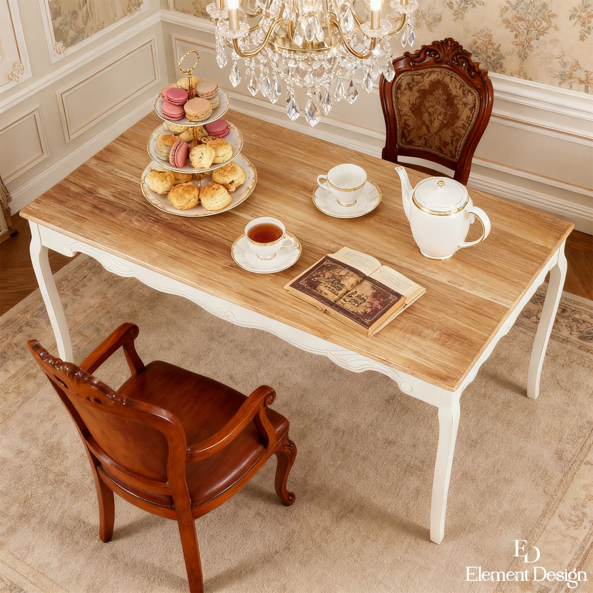 ELEMENT DESIGN - Mesa de Comedor Vintage 6 Personas 160×90×78CM