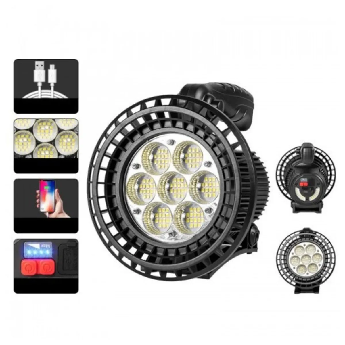 GENERICO - Reflector Led Luz Ajustable Linterna Portatil Exteriores