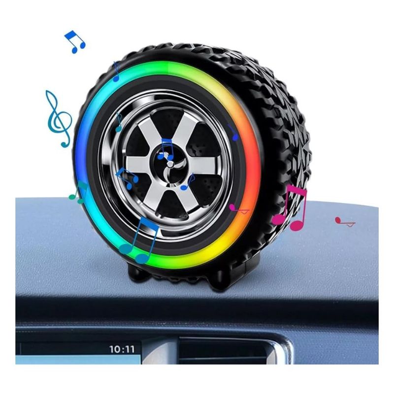 GENERICO - Mini Altavoz Bluetooth Portatil Forma De Rueda Rgb Altavoz