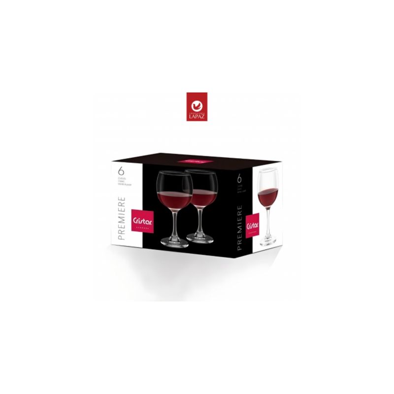 CRISTAR - Set 6 Copas De Vino Premiere 365 Ml