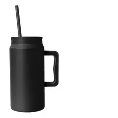GENERICO - Vaso Termo Para Agua Cafe 1500ml Acero Inox +tapa+bombilla NEGRO