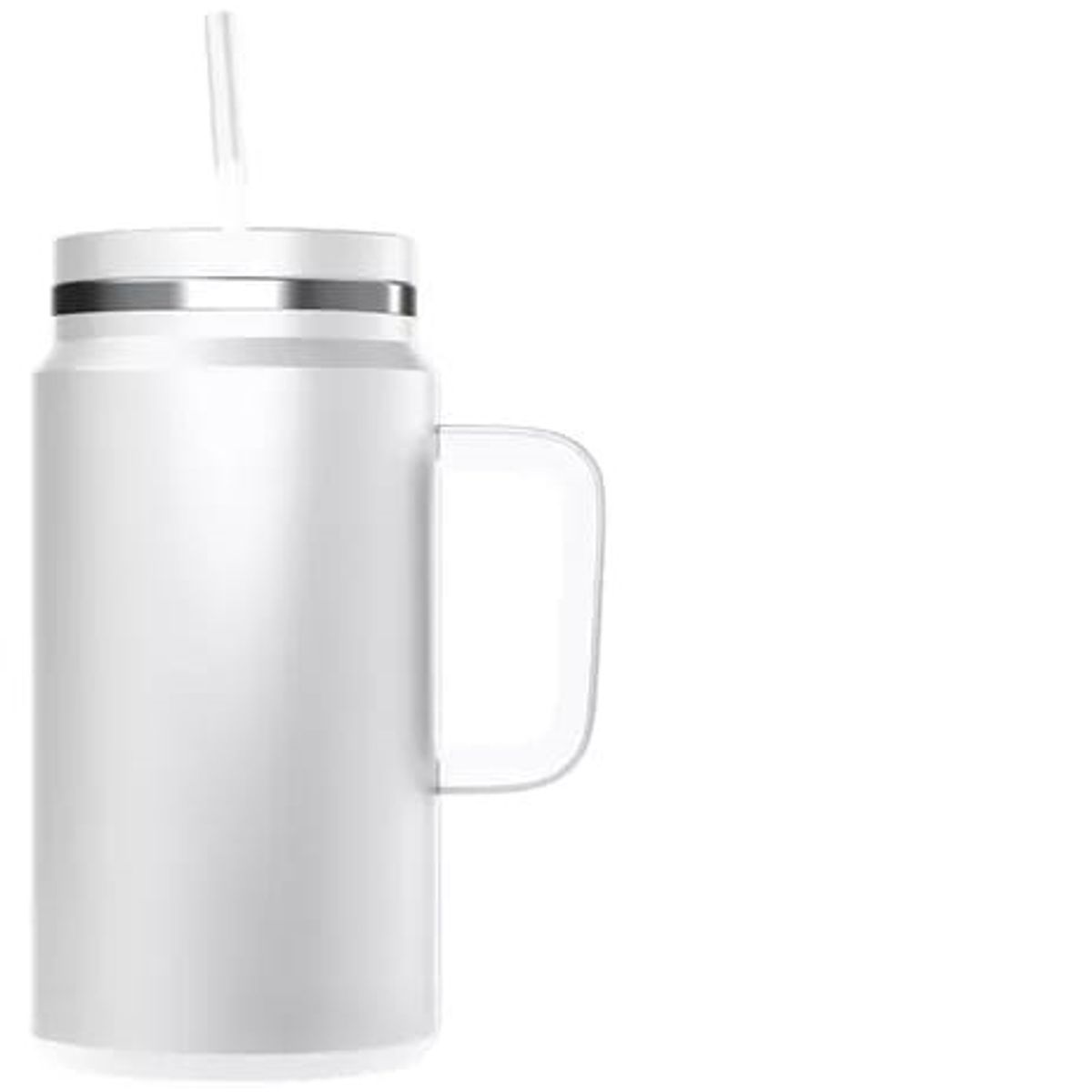 GENERICO - Vaso Termo Para Agua Cafe 1500ml Acero Inox +tapa+bombilla BLANCO