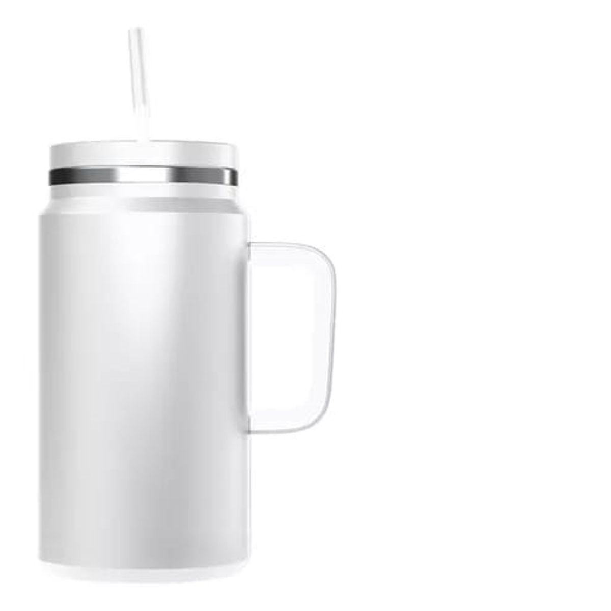 GENERICO - Vaso Termo Para Agua Cafe 1500ml Acero Inox +tapa+bombilla BLANCO