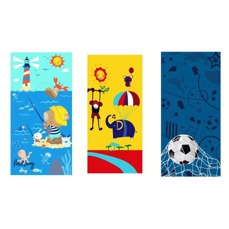 GENERICO - Pack 3 Toallas De Baño Infantiles Niños