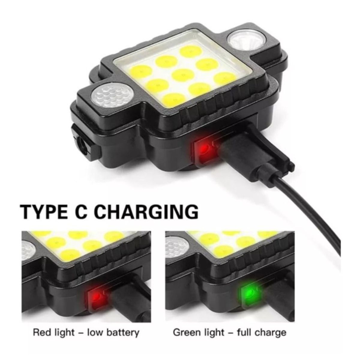 GENERICO - Linterna Lampara Led Frontal Minero Recargable Camping