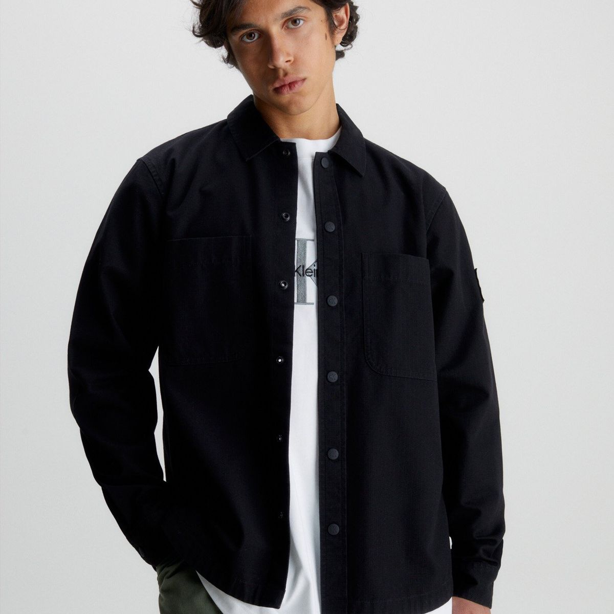 CALVIN KLEIN - Camisa Essentials Ripstop Negro Calvin Klein