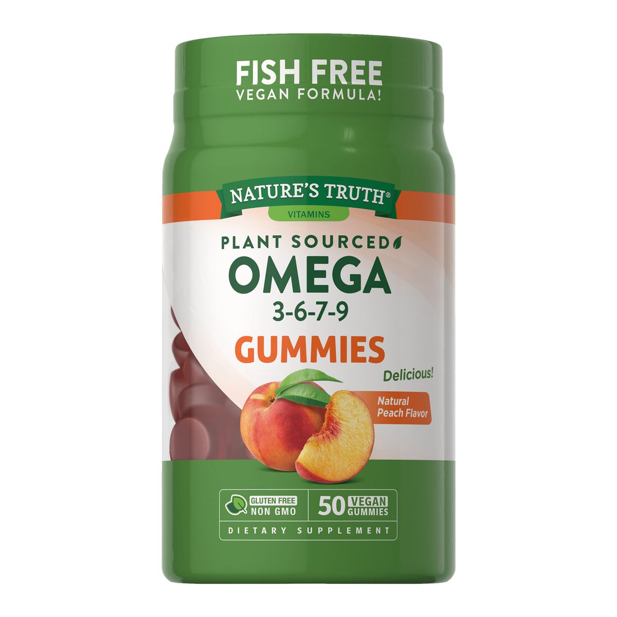 NATURE'S TRUTH - Omega 3 6 7 y 9 Vegano 360mg 50 Gomitas Veganas NATURE'S TRUTH