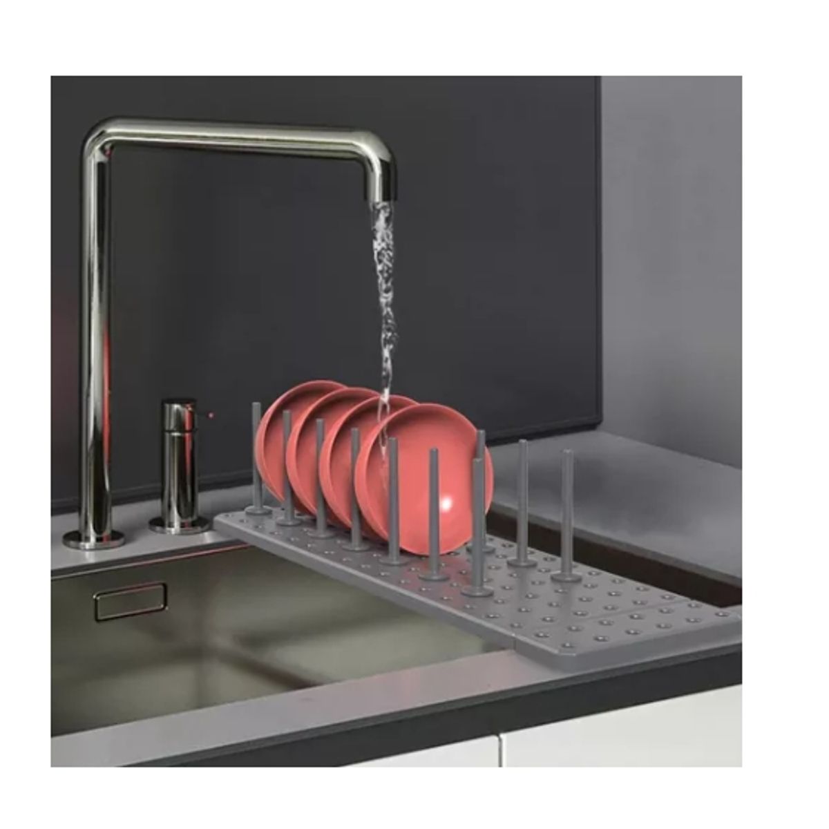 ESHOPANGIE - Estante Ajustable Drenaje Cocina Tipo De Cajón Organizador