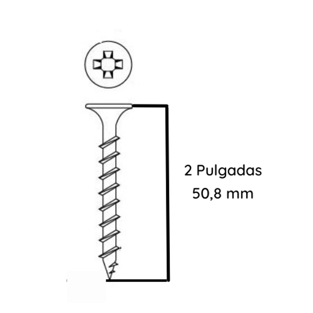 GENERICO - Tornillo Volcanita Rosca Madera CRS Negro 6 x 2 x 500 Unidades