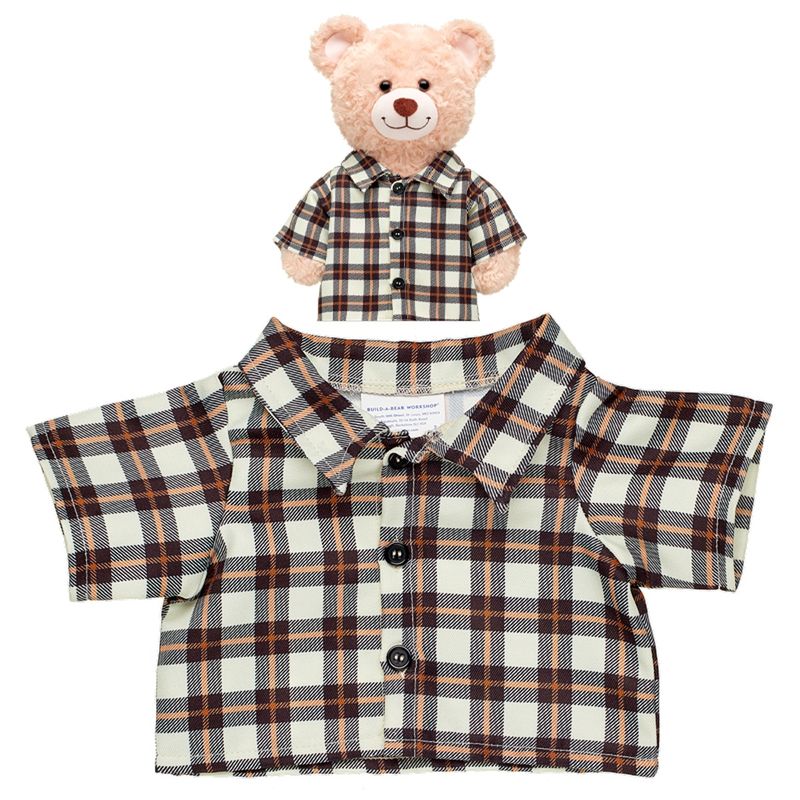 BUILD A BEAR - Camisa A Cuadros Negro/Beige Build-A-Bear
