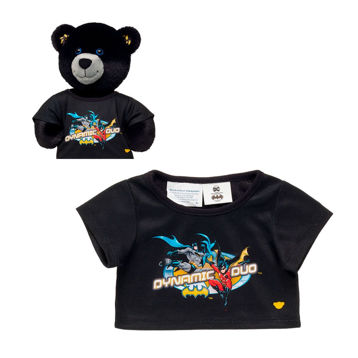 BUILD A BEAR - Polera Build a Bear Batman estampado negro y amarillo