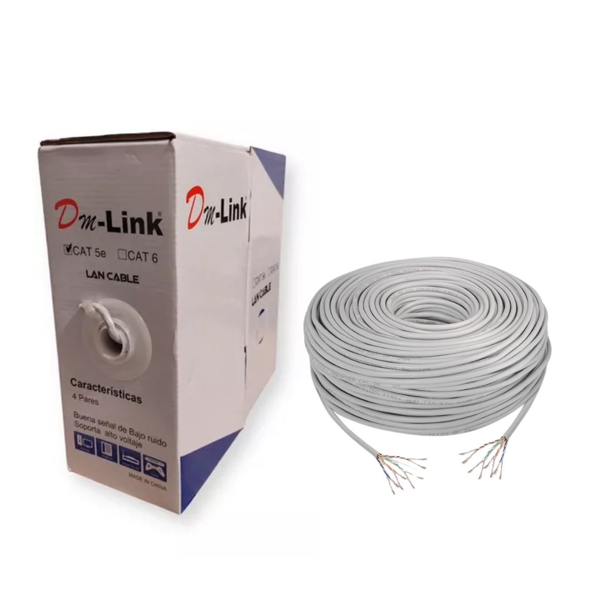 DM - Cable UTP Interior Cat5e – Aleación – Rollo 100 Metros