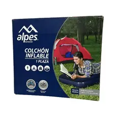 ALPES - Colchón inflable Outdoor 1 Plaza 185x76x22 cm