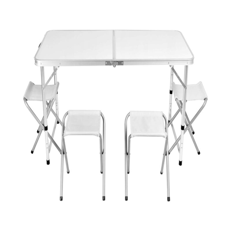 NORTHWEST - Mesa Aluminio Plegable 120x60x69 Blanca + 4 pisos Northwest NORTHWEST