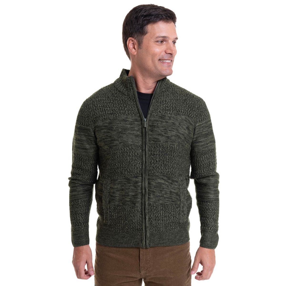 KOTTING - Sweater Full Cierre Verde musgo KOTTING