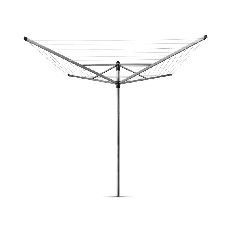 BRABANTIA - Tendedero paraguas rotatorio Lift-O-Matic 50 Mt + soporte jardín + funda Gris BRABANTIA