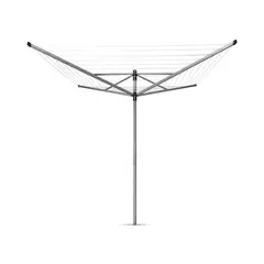 BRABANTIA - Tendedero paraguas rotatorio Lift-O-Matic 50 Mt + soporte jardín + funda Gris