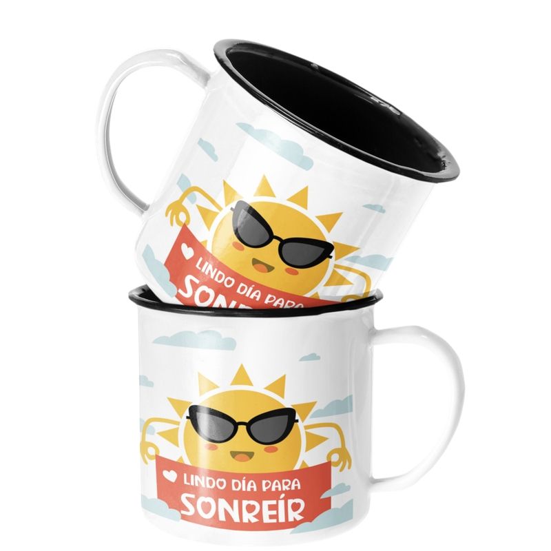 SM - Taza Enlozada Lechera Lindo día para sonreir Motivacional SM