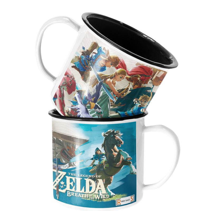 SM - Taza Enlozada Lechera Zelda Breath Of The Wild - Blanco