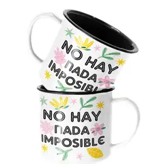 SM - Taza Enlozada Lechera No hay nada imposible Frase motivacion - Blanco
