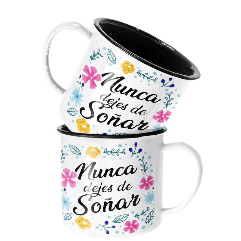 SM - Taza Enlozada Lechera Nunca dejes de soñar Motivacional - Blanco