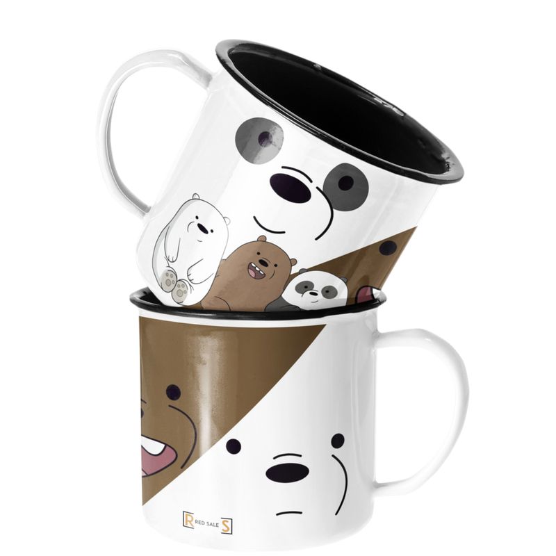 SM - Taza Enlozada Lechera Osos Escandalosos - Blanco