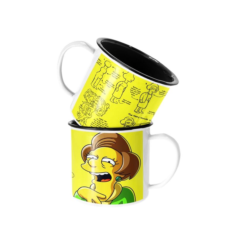 SM - Taza Enlozada Lechera Edna Krabappel Los Simpson Dibujo SM