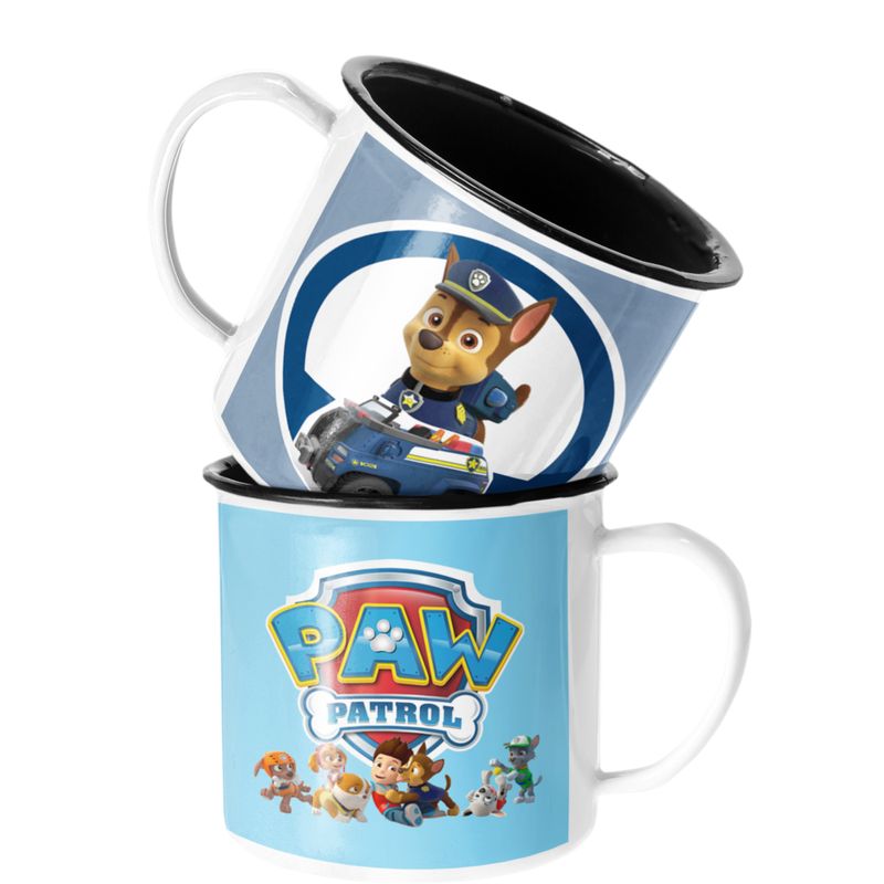 SM - Taza Enlozada Lechera Chase Auto Policia Paw Patrol - Blanco
