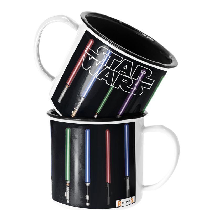 SM - Taza Enlozada Lechera Sable Luz Star Wars Jedi SM