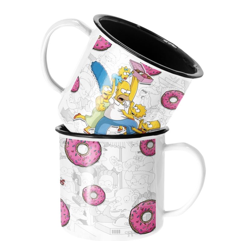 SM - Taza Enlozada Lechera Familia Simpson Rosquilla Homero Marge SM