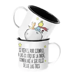 SM - Taza Enlozada Lechera El Principito Libro Estaré feliz - Blanco