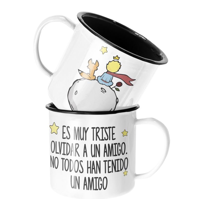 SM - Taza Enlozada Lechera El Principito Olvidar a un amigo Zorro SM