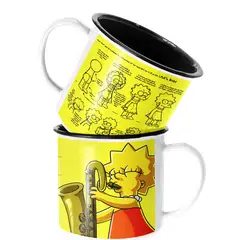SM - Taza Enlozada Lechera Lisa Simpson Los Simpson - Blanco