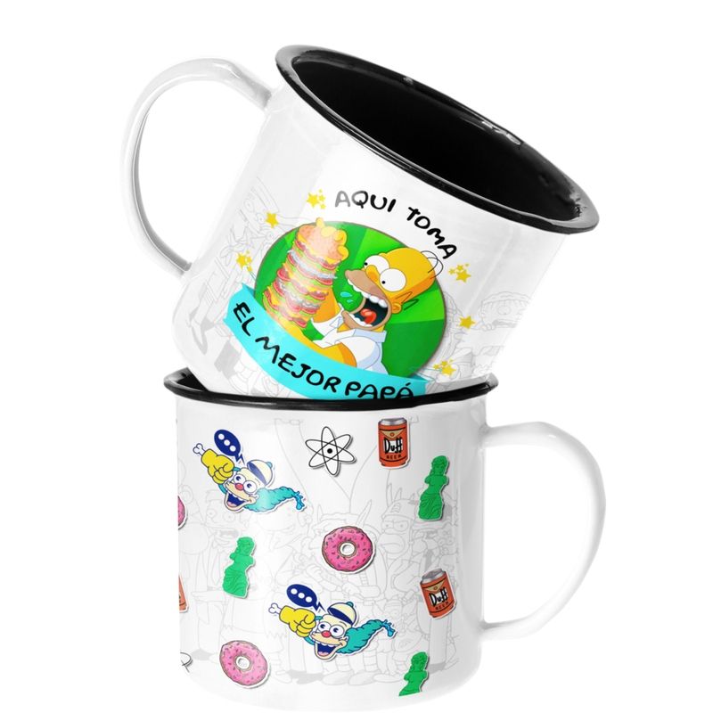 SM - Taza Enlozada Lechera Mejor Papá Regalo Los SImpsons SM
