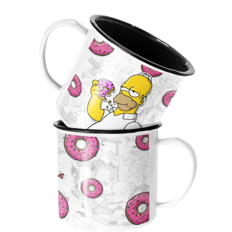 SM - Taza Enlozada Lechera Homero comiendo rosquillas Simpsons SM