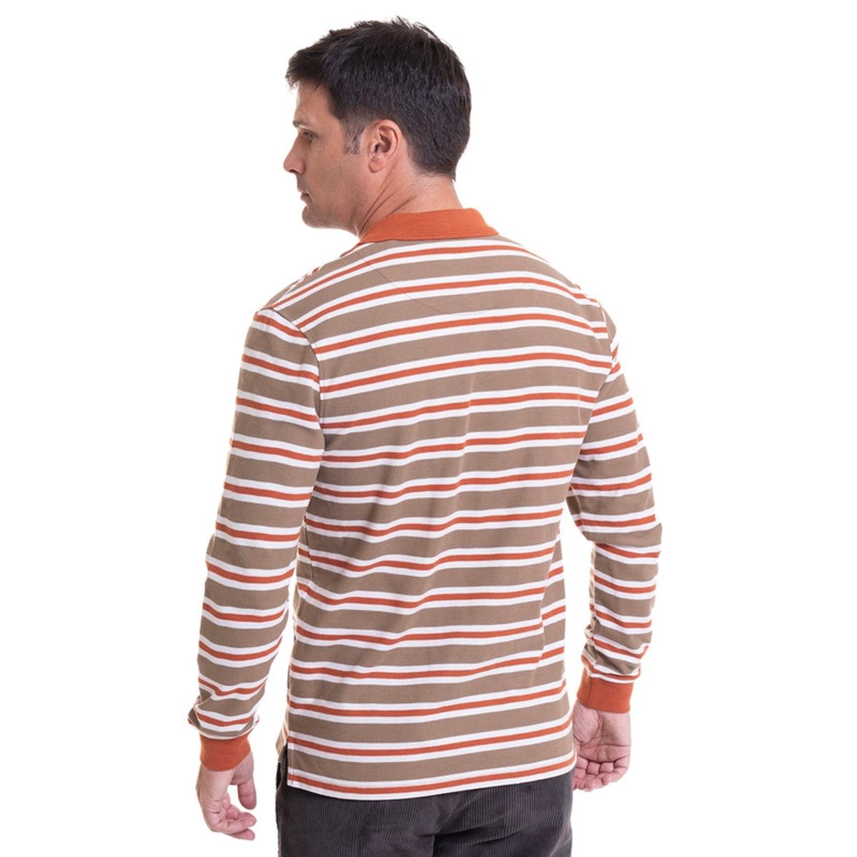 KOTTING - Polera Piqué Listada Naranja KOTTING