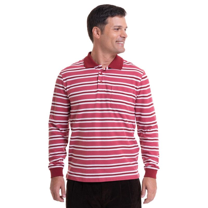 KOTTING - Polera Piqué Listada Rojo KOTTING