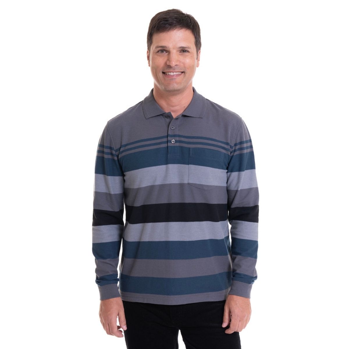 KOTTING - Polera Piqué Listada Gris KOTTING