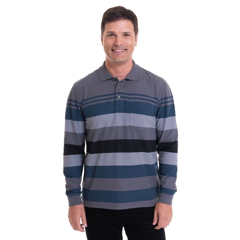 KOTTING - Polera Piqué Listada Gris KOTTING
