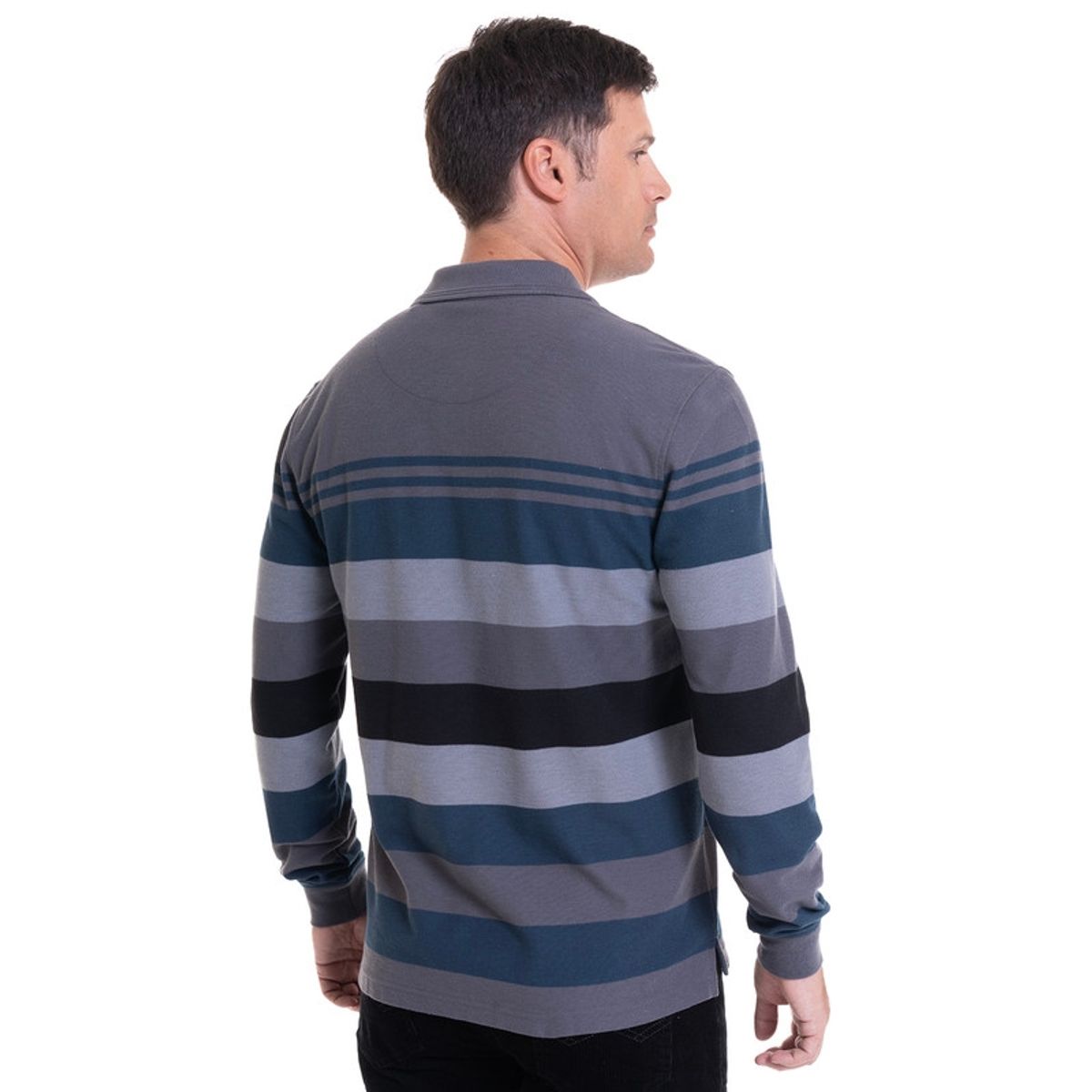 KOTTING - Polera Piqué Listada Gris KOTTING
