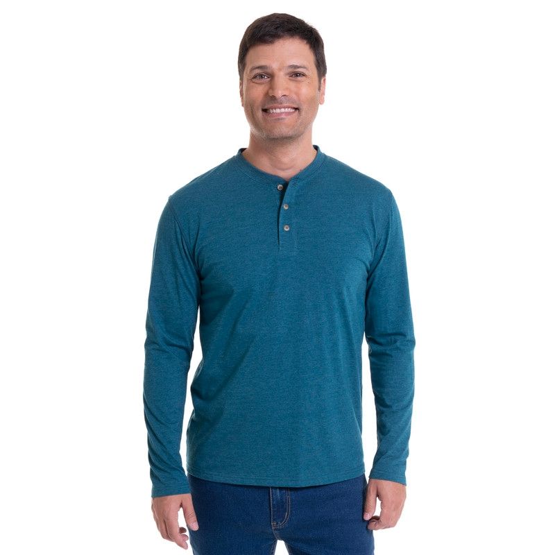 KOTTING - Polera Jersey Botones Verde petróleo KOTTING