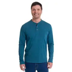 KOTTING - Polera Jersey Botones Verde petróleo